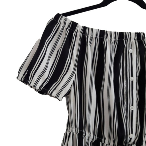 2/$35 OFF the shoulder URBAN outfitters Striped Summer Mini Dress Sz M ( 8-1… - Picture 2 of 6